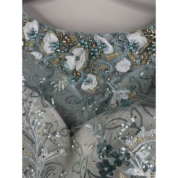 Mac Duggal 67498 Floral Embroidered Illusion Long Sleeve Gown Size 4 NWT - Picture 9 of 9